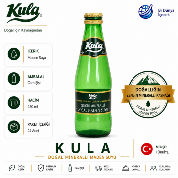 Kula Premium Doğal Zengin Mineralli Maden Suyu 250 ml x 24
