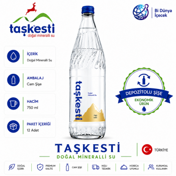 DEPOZİTOLU Taşkesti Doğal Mineralli Su 750 ml x 12