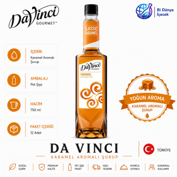 Da Vinci Karamel Aromalı Şurup 750 Ml x 12