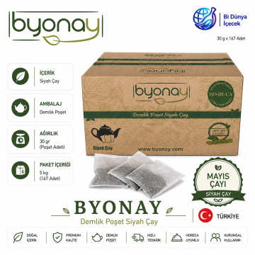 ByOnay Siyah Çay(Mayıs Çayı) Demlik Poşet 30 gr x 5 kg