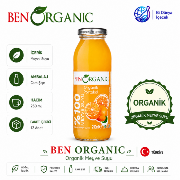 Ben Organik Portakal Suyu 250 ml x 12