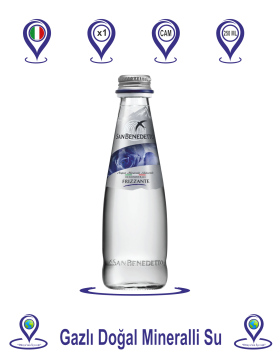 San Benedetto Doğal Mineralli Gazlı Su Cam Şişe 250 ML