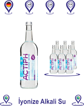 Actiph Alkali İyonize Su Cam 750 ML x 6