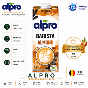 Alpro Barista Bademli İçecek 1 L x 8 Adet